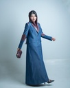Denim Abaya with Leather Details