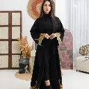 Black Abaya with Traditional Colour Accents