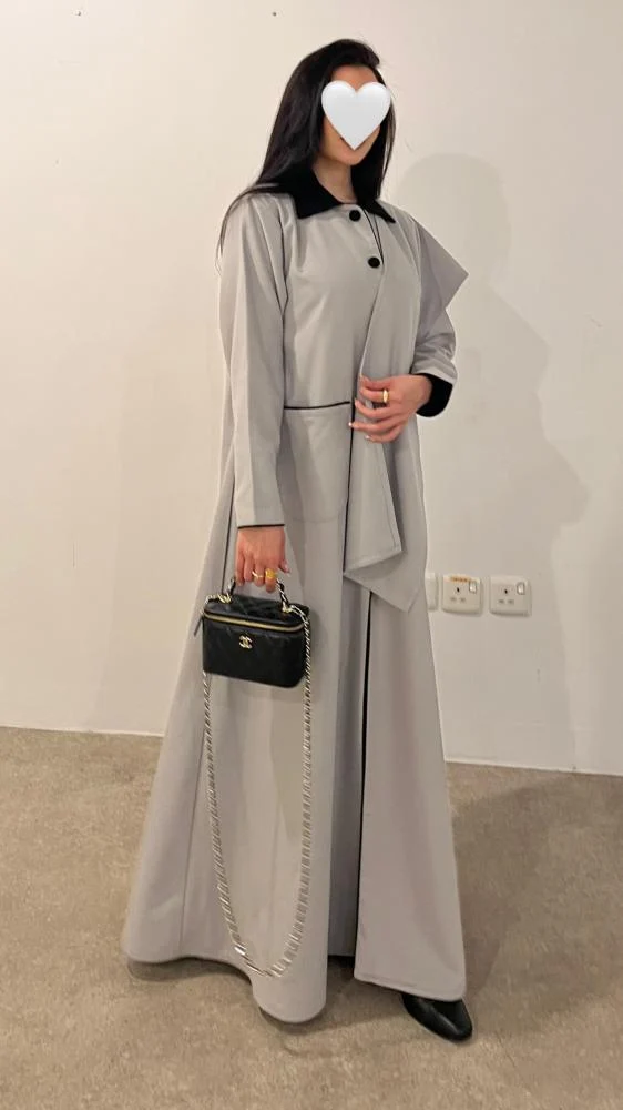 عباية جوخ شتوية مبطّنة مع شال وطرحة (48, S, سفر)
