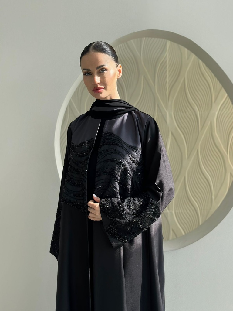  قماش الكريب باللونين الأسود والرمادي (48, دوام)