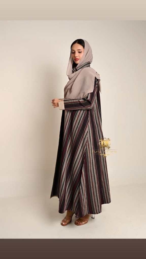 Abaya with Vertical Stripes