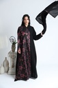 Jacquard Abaya with Black Crepe