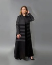 Black Leopard Crepe Abaya